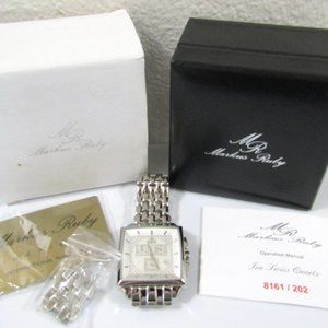 Men's New Markus Ruby Grand Prix Stainless Steel Chronograph Watch Case Papers
